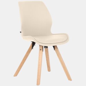 Silla de comedor Luna Simil cuero Crema 58X49X87.5 cm