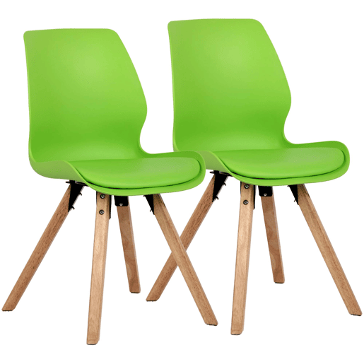 Set de 2 sillas de comedor Luna Plástico Verde 58X48X87 cm