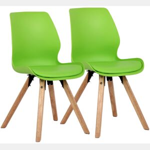 Set de 2 sillas de comedor Luna Plástico Verde 58X48X87 cm