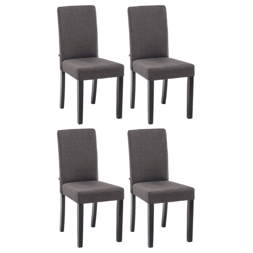 Juego de 4 Sillas de comedor Ina de tela Gris oscuro 47X41X91 cm