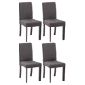 Juego de 4 Sillas de comedor Ina de tela Gris oscuro 47X41X91 cm
