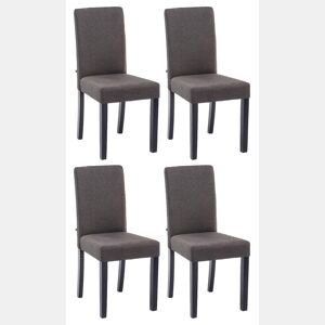 Juego de 4 Sillas de comedor Ina de tela Gris oscuro 47X41X91 cm