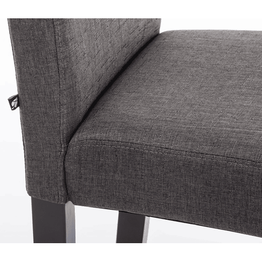 Juego de 4 Sillas de comedor Ina de tela Gris oscuro 47X41X91 cm