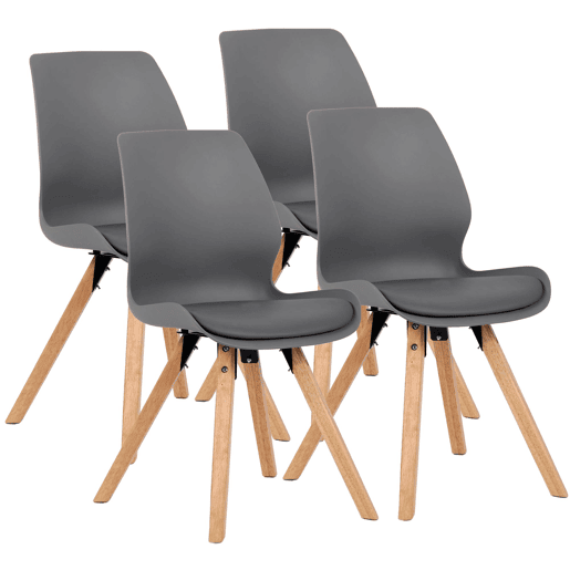 Set de 4 sillas Luna Plástico Gris 58X48X87 cm