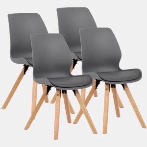 Set de 4 sillas Luna Plástico Gris 58X48X87 cm