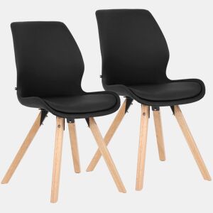 Set de 2 sillas de comedor Luna Simil cuero Negro 58X49X87.5 cm