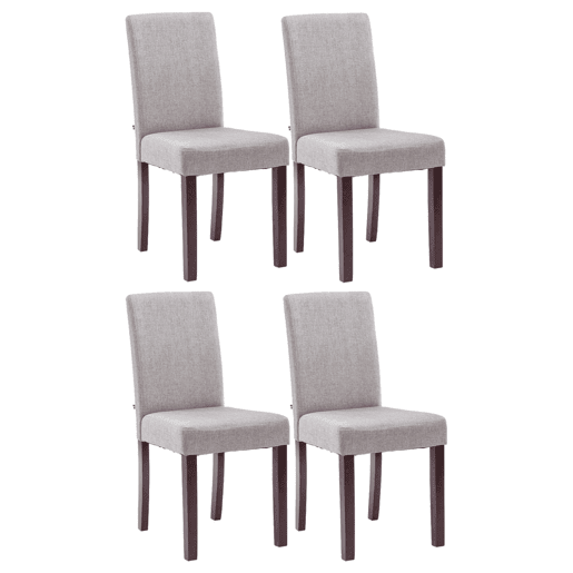 Juego de 4 Sillas de comedor Ina de tela Gris claro 47X41X91 cm