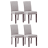 Juego de 4 Sillas de comedor Ina de tela Gris claro 47X41X91 cm