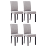 Juego de 4 Sillas de comedor Ina de tela Gris claro 47X41X91 cm