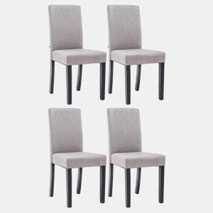 Juego de 4 Sillas de comedor Ina de tela Gris claro 47X41X91 cm