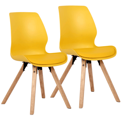 Set de 2 sillas de comedor Luna Plástico Amarillo 58X48X87 cm