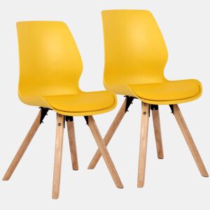 Set de 2 sillas de comedor Luna Plástico Amarillo 58X48X87 cm