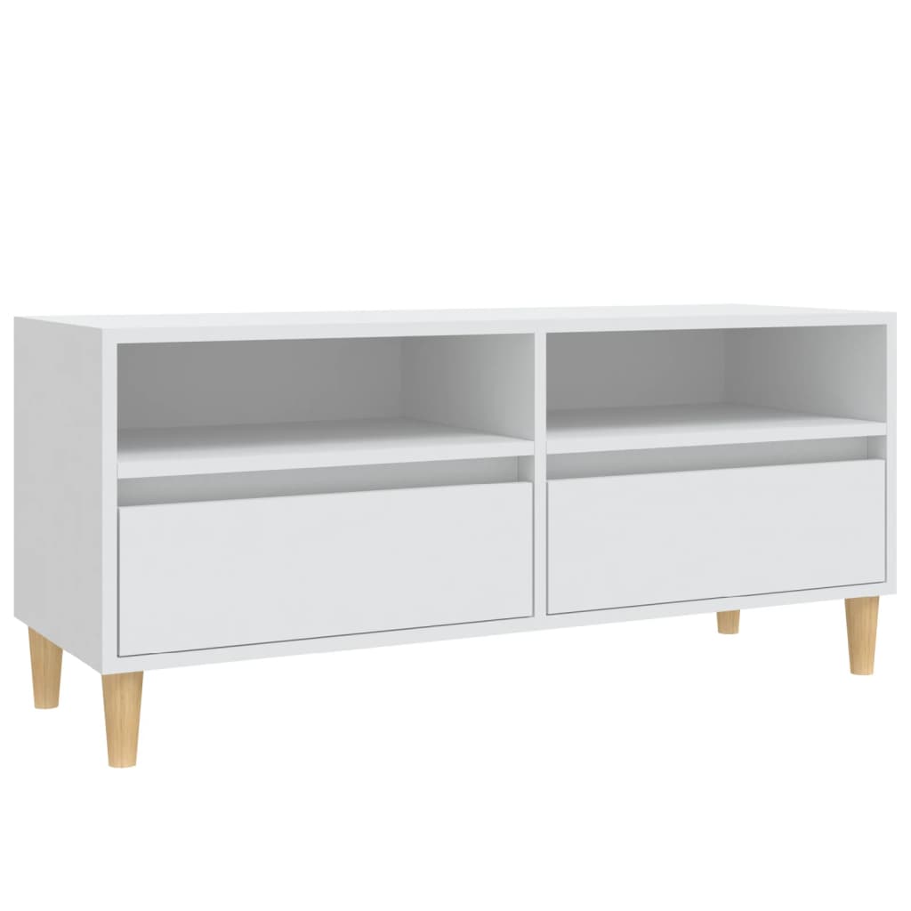 mueble para tv madera contrachapada blanco 100x345x445 cm