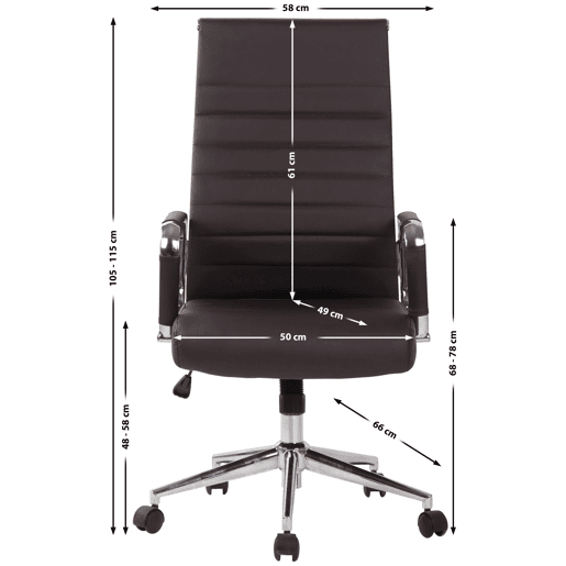 Silla De Oficina Kolumbus Simil cuero Marrón 66X58X105 cm