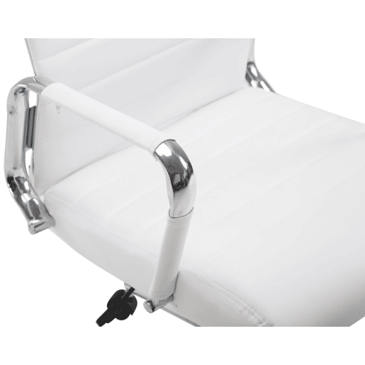 Silla De Oficina Kolumbus Simil cuero Blanco 66X58X105 cm