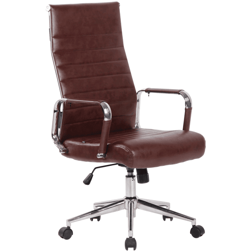 Silla De Oficina Kolumbus Simil cuero Burdeos 66X58X105 cm