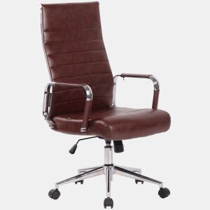 Silla De Oficina Kolumbus Simil cuero Burdeos 66X58X105 cm