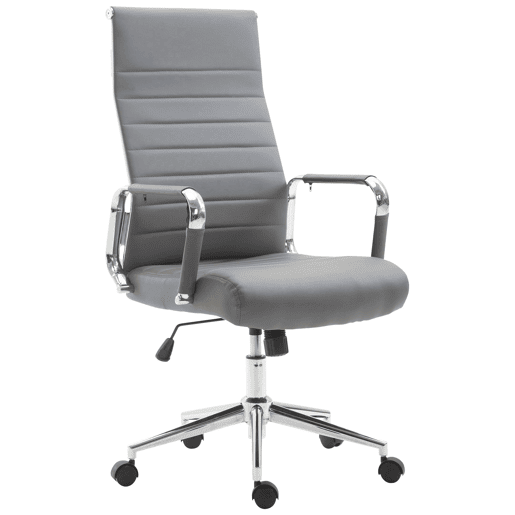 Silla De Oficina Kolumbus Simil cuero Gris 66X58X105 cm