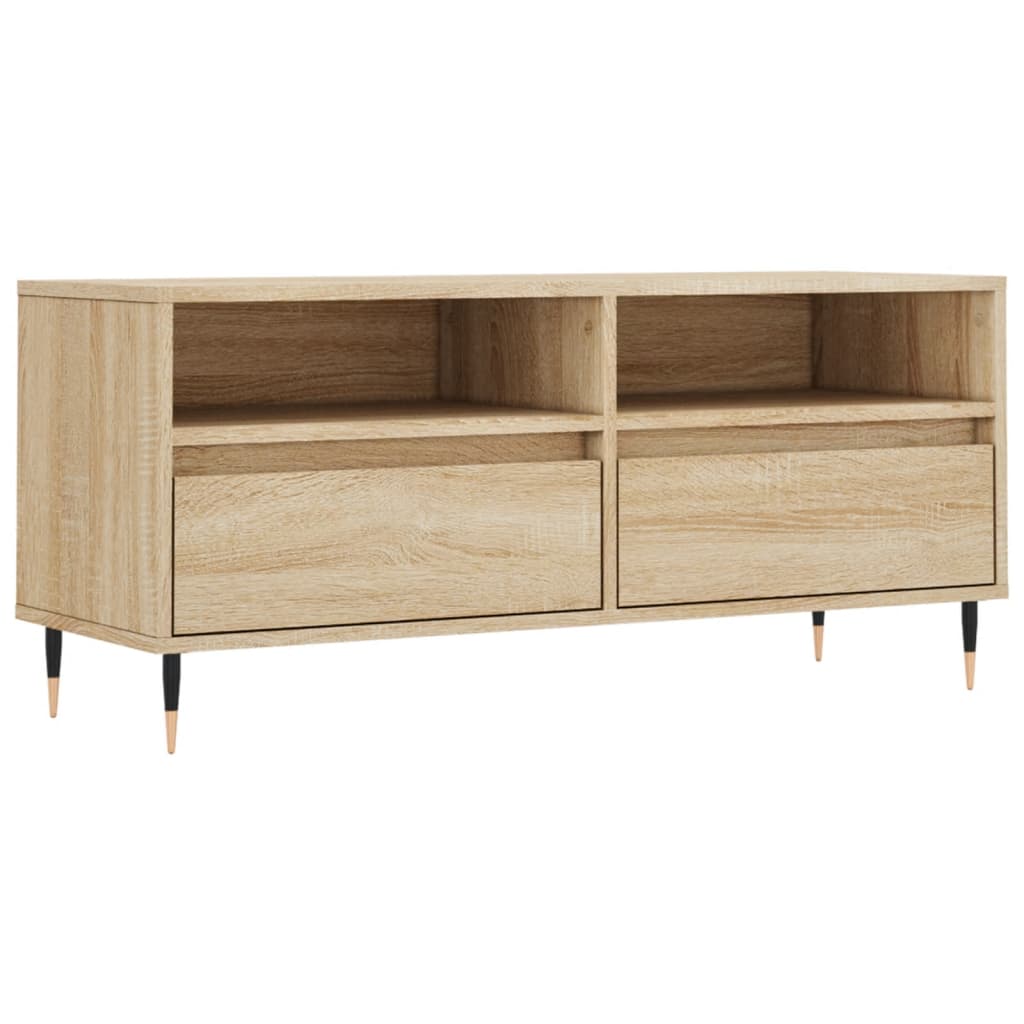 mueble de tv madera contrachapada roble sonoma 100x345x445 cm