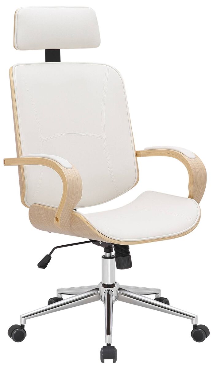 Silla de oficina - Dayton - Simil cuero Natural/ Blanco