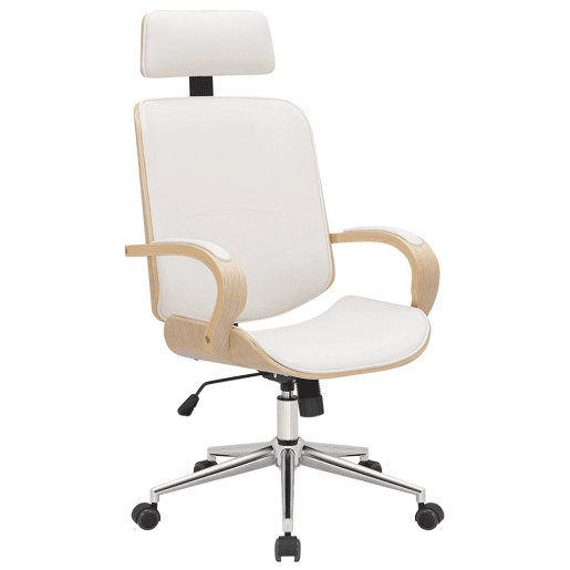 Silla de oficina Dayton Simil cuero Naturalblanco 70X70X118 cm
