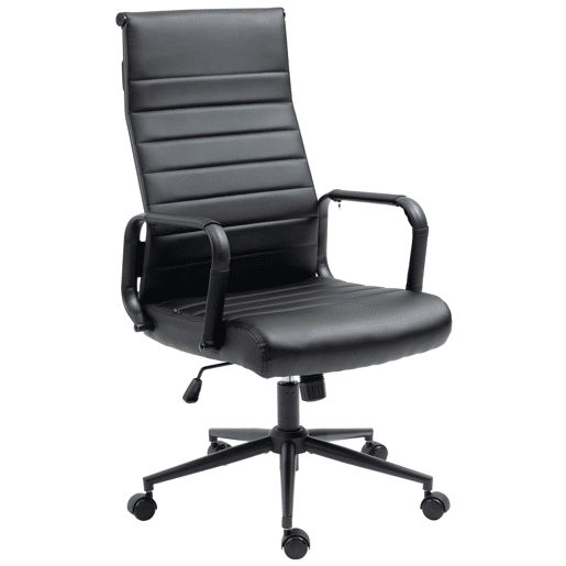 Silla De Oficina Kolumbus Simil cuero Negronegro 66X58X105 cm