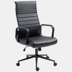 Silla De Oficina Kolumbus Simil cuero Negronegro 66X58X105 cm
