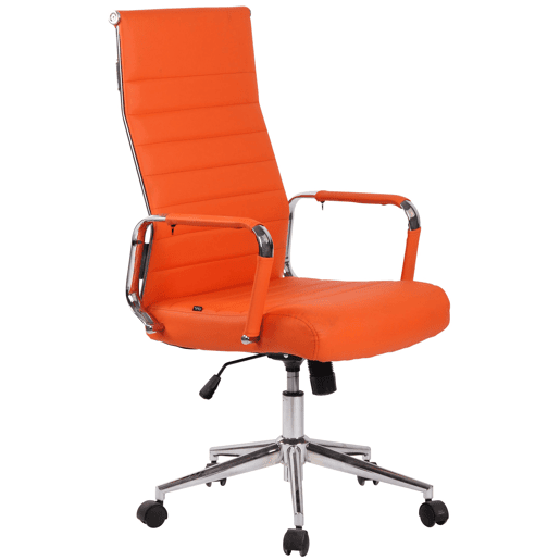 Silla De Oficina Kolumbus Simil cuero Naranja 66X58X105 cm