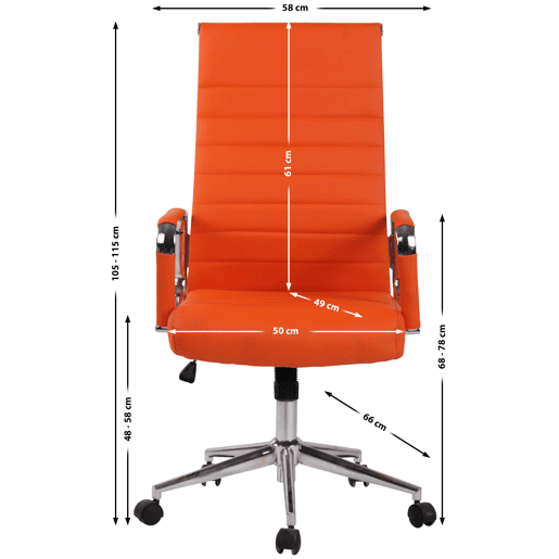 Silla De Oficina Kolumbus Simil cuero Naranja 66X58X105 cm