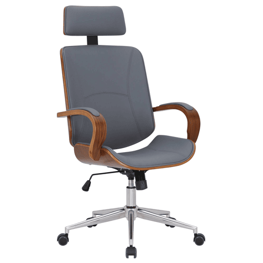 Silla de oficina Dayton Simil cuero Nogalgris 70X70X118 cm
