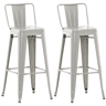 Juego de 2 Taburetes de Bar Mason Metal Plateado 43X44X96 cm