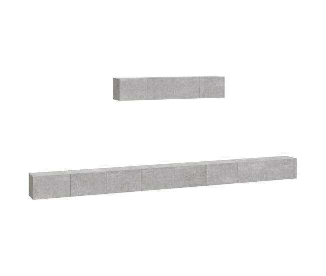 Set de muebles de tv 6 piezas madera contrachapada gris hormigón