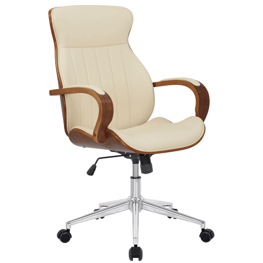 Silla De Oficina Melilla Simil cuero Nogalcrema 68X63X100 cm