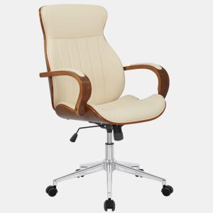 Silla De Oficina Melilla Simil cuero Nogalcrema 68X63X100 cm