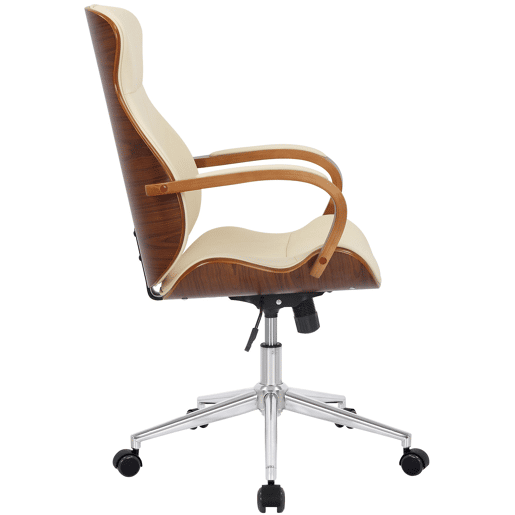 Silla De Oficina Melilla Simil cuero Nogalcrema 68X63X100 cm