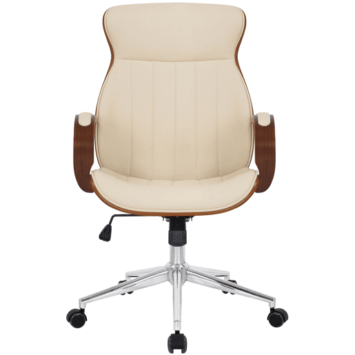 Silla De Oficina Melilla Simil cuero Nogalcrema 68X63X100 cm