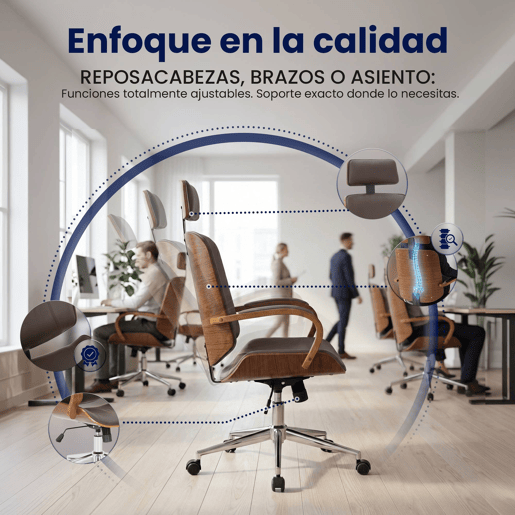 Silla de oficina Dayton Simil cuero Nogalmarrón 70X70X118 cm