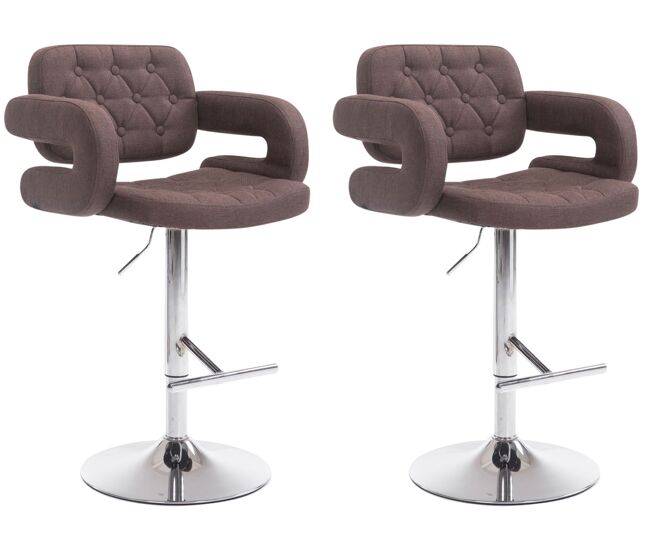 Set 2 taburetes de bar dublin en tela 62x55x103 cm