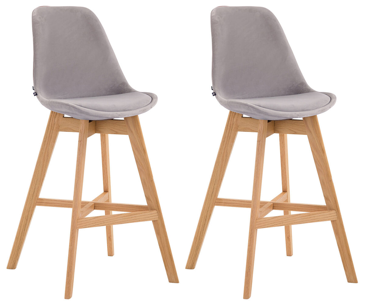 Set 2 taburetes cannes en terciopelo 48x56x112 cm