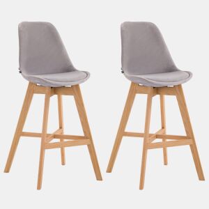 Set 2 Taburetes Cannes En Terciopelo Gris 56X48X112 cm