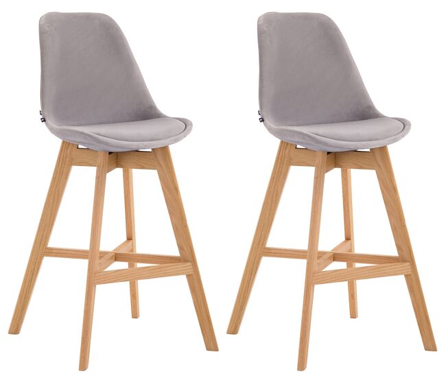 Set 2 taburetes cannes en terciopelo 48x56x112 cm