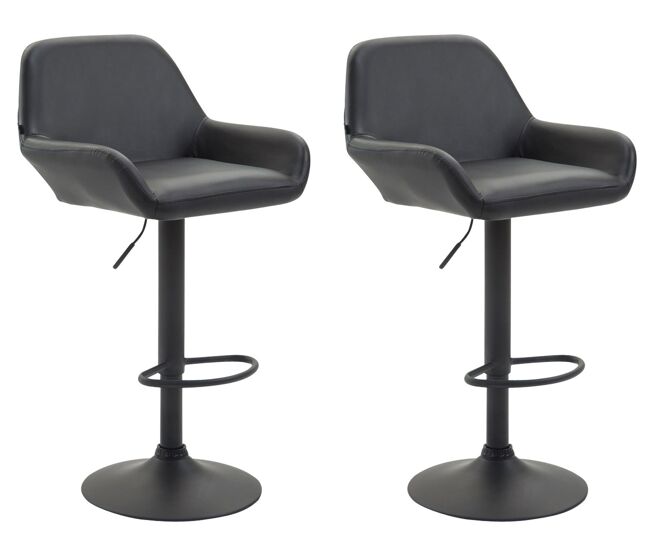 Set 2 taburetes de bar braga en cuero pu 51x52x89 cm