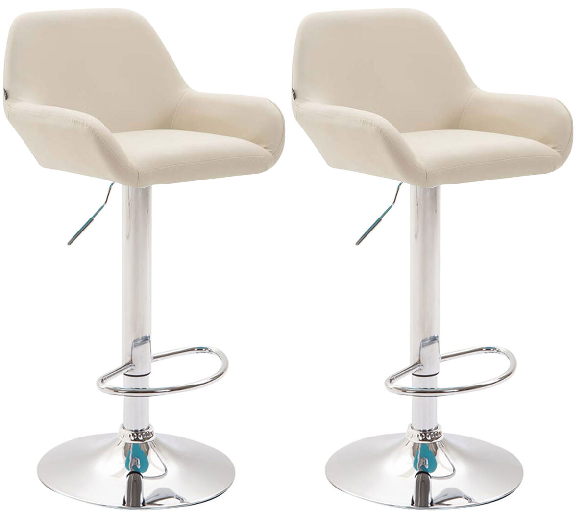 Set 2 taburetes de bar braga en cuero pu 51x52x89 cm