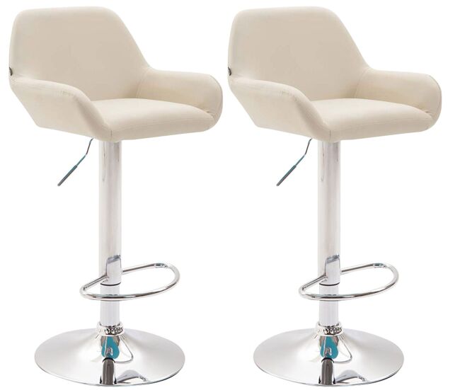 Set 2 taburetes de bar braga en cuero pu 51x52x89 cm