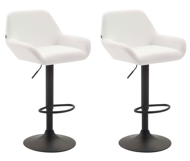Set 2 taburetes de bar braga en cuero pu 51x52x89 cm
