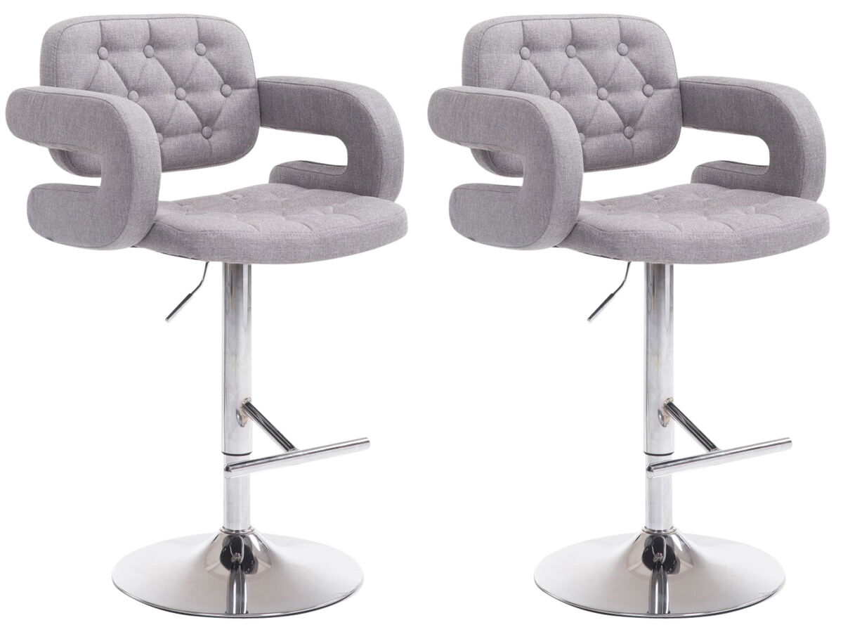 Set 2 taburetes de bar dublin en tela 62x55x103 cm