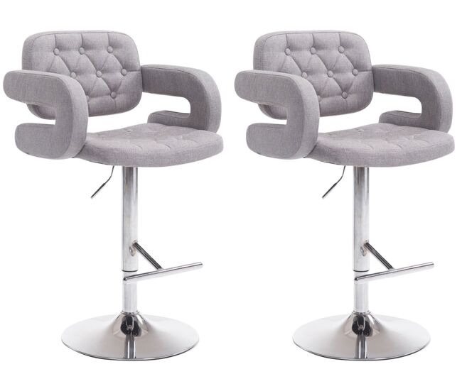Set 2 taburetes de bar dublin en tela 62x55x103 cm