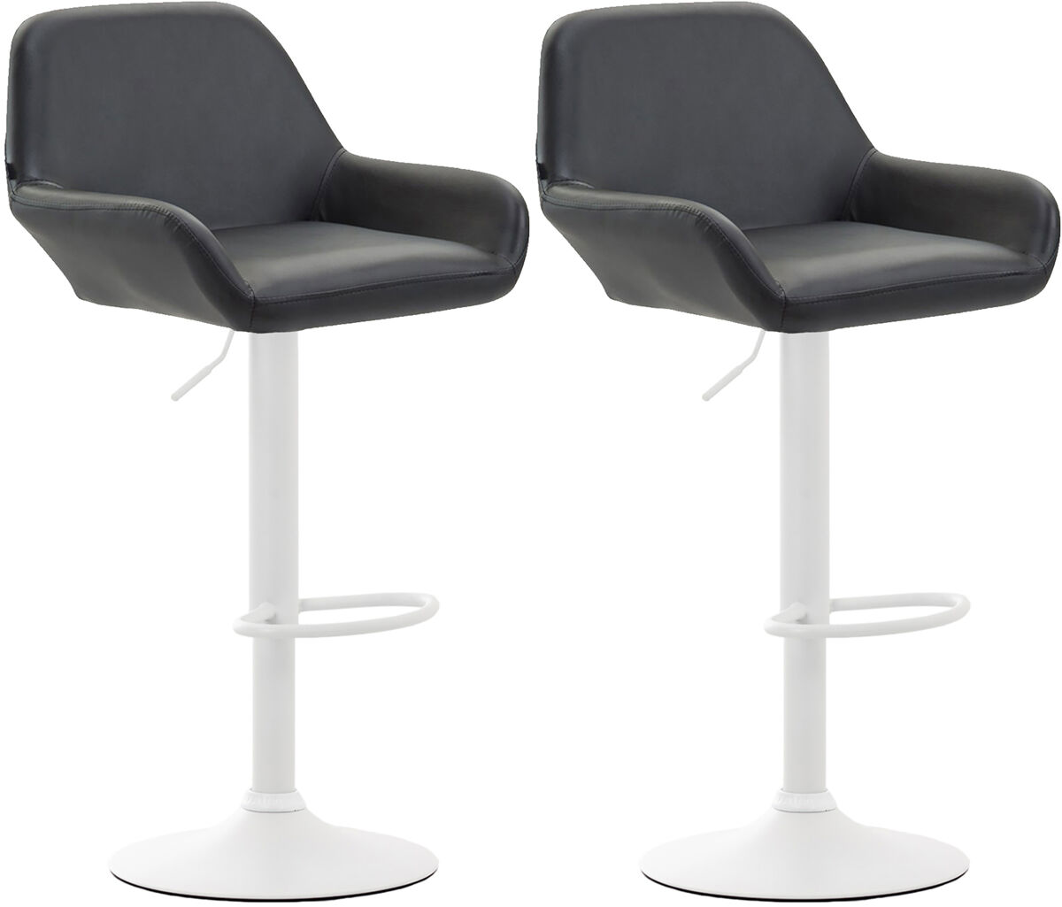 Set 2 taburetes de bar braga en cuero pu 51x52x89 cm