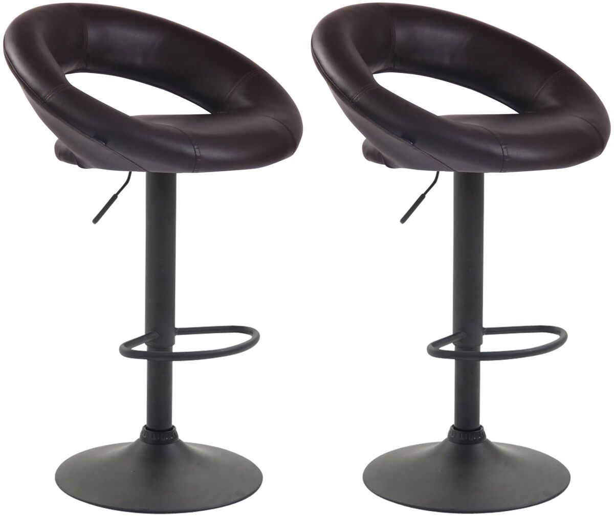 Pack de 2 taburetes de barra olinda en polipiel 53x47x80 cm