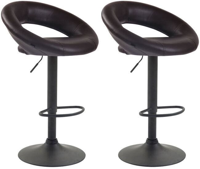 Pack de 2 taburetes de barra olinda en polipiel 53x47x80 cm